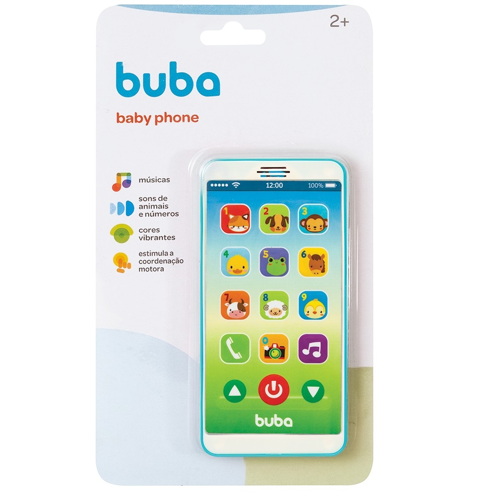 Celular Infantil Brinquedo Baby Phone Buba Azul Musical Bebê - 6841