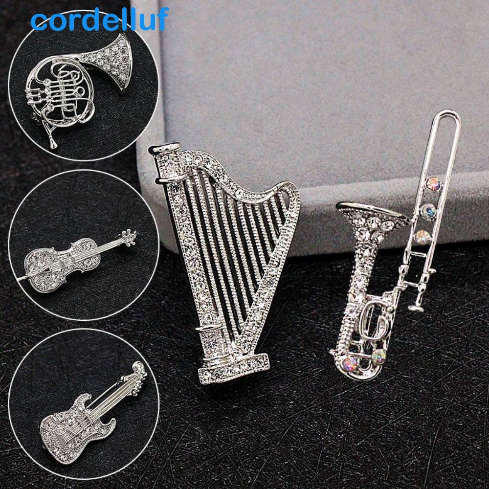 CORDELLUF Broche Feminino De Liga Suéter Casaco Gola Alfinete Diário . De Partitura Musical De Violino De Guitarra Mini