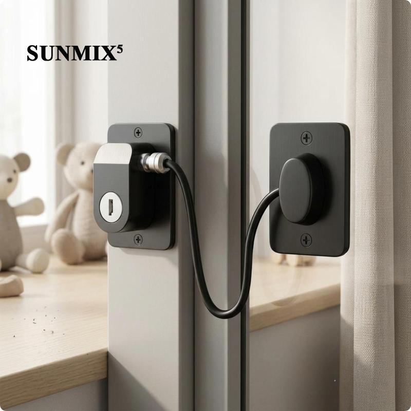 [Sunnimix5] Trava De Segurança Para Janela Antirroubo Material De Aço Porta De Proteção Infantil Protetor De Bebê Janela