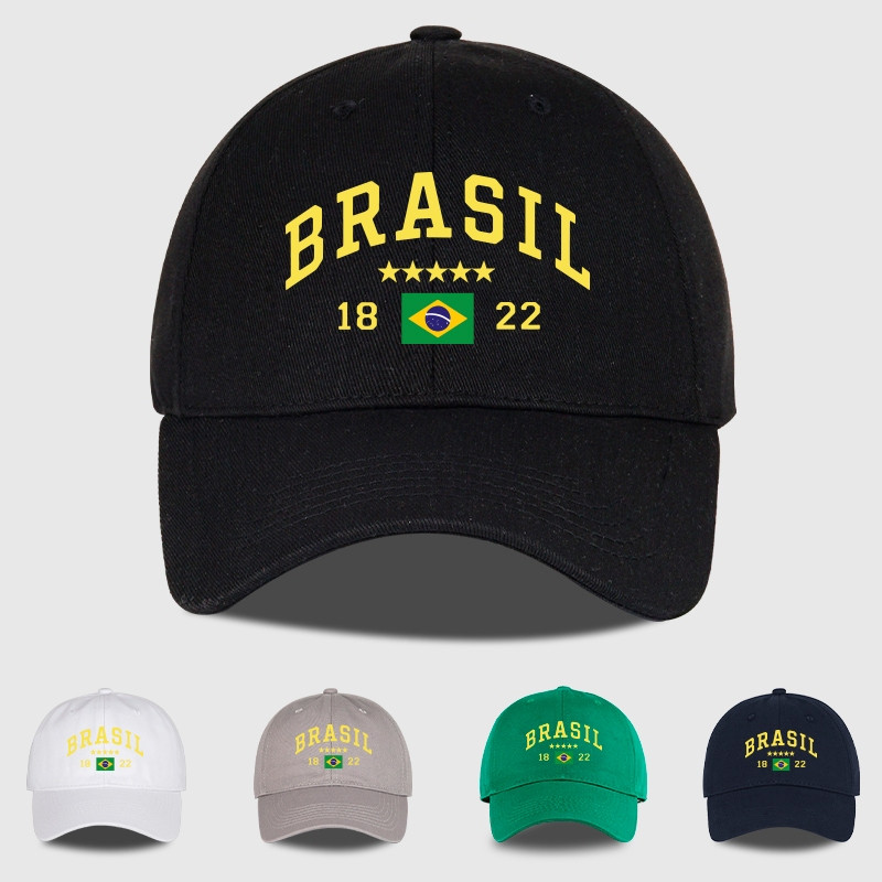 Boné de beisebol da seleção brasileira com classificação de cinco estrelas, estampa requintada, cor sólida e topo macio,