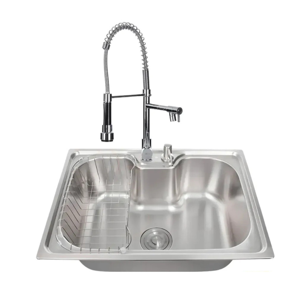 KIT CUBA GOURMET 60X42CM ACO INOX 304 COM ACESSORIOS E TORNEIRA