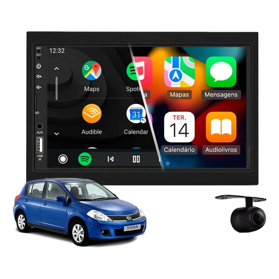 Central Multimídia Carplay Nissan Tiida 2008 À 2013