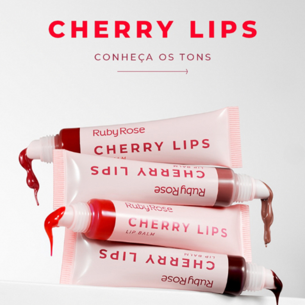 Bálsamo Labial Gloss Labial Cherry Lips RUBY ROSE - Linha Rosa