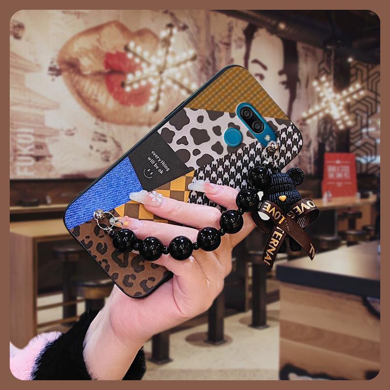 Pulseira De Urso Capa De Telefone À Prova D'água Para LG K50/X6/K12 Max/Q60 Protetora Simplicidade Pingente De Pérola Pr
