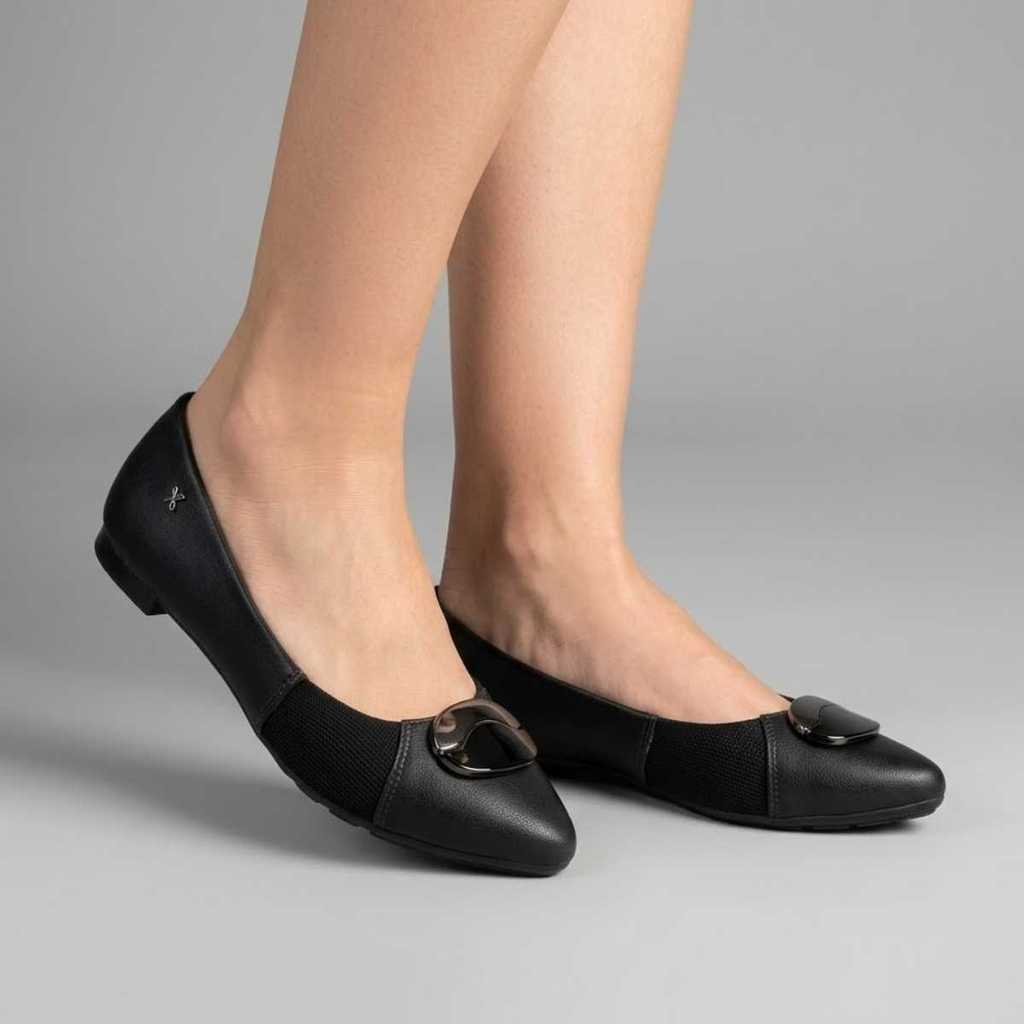 Sapatilha Feminina Softli Bico Fino Elegante Confortável Casual Trabalho Dia a Dia 10400
