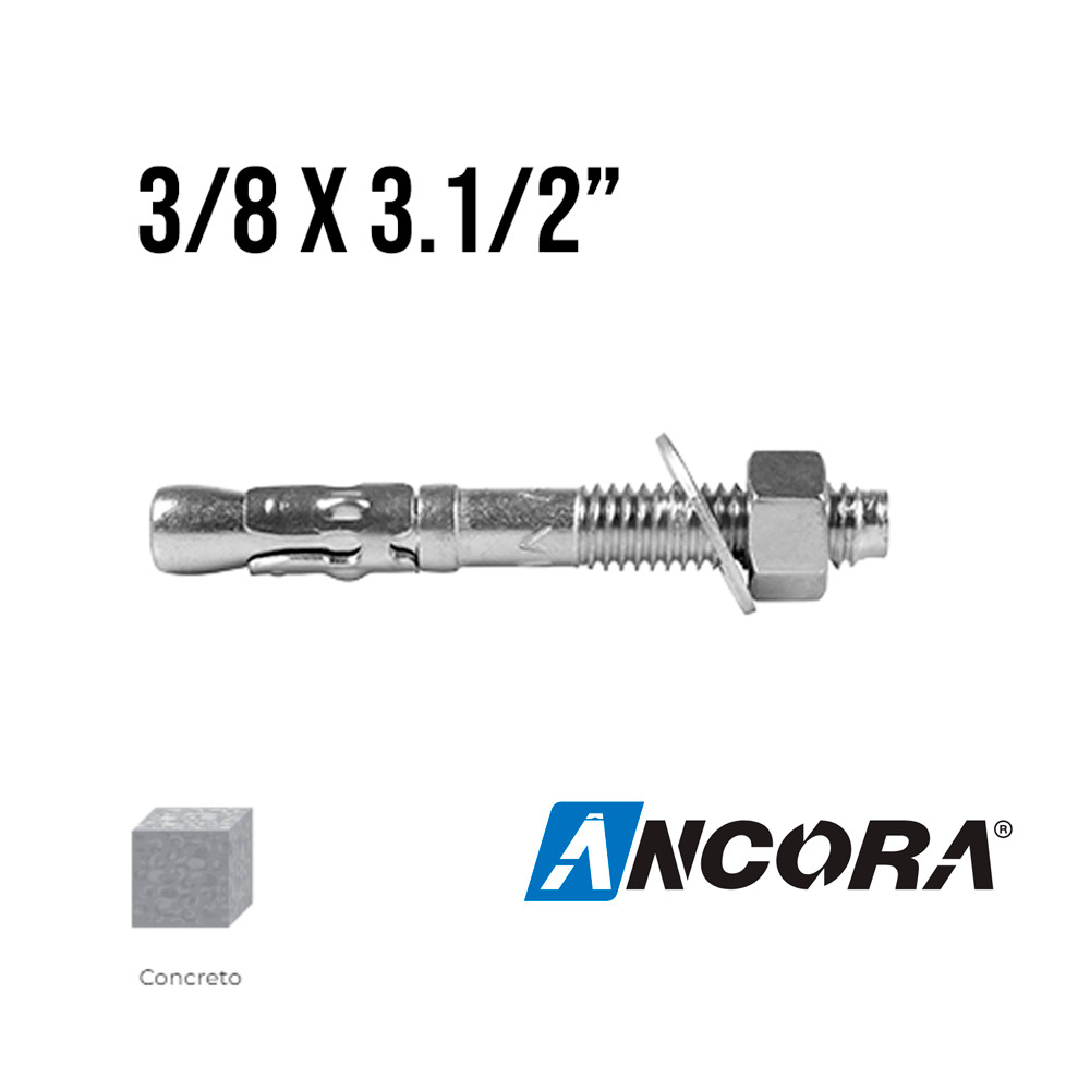 Chumbador PBA 3/8" x 3.1/2" Âncora Concreto Fixador Chumbado
