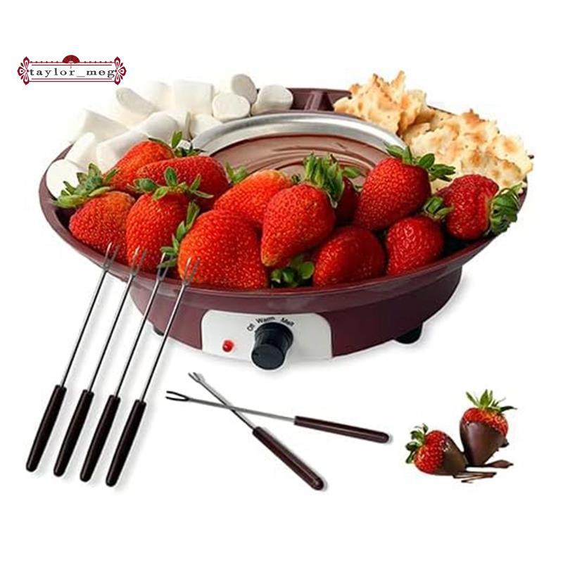 [Venda Quente T] Conjunto De Panela De Farinha , Fabricante Elétrico De Fondue De Chocolate Com 4 Garfos , Kit De Máquin