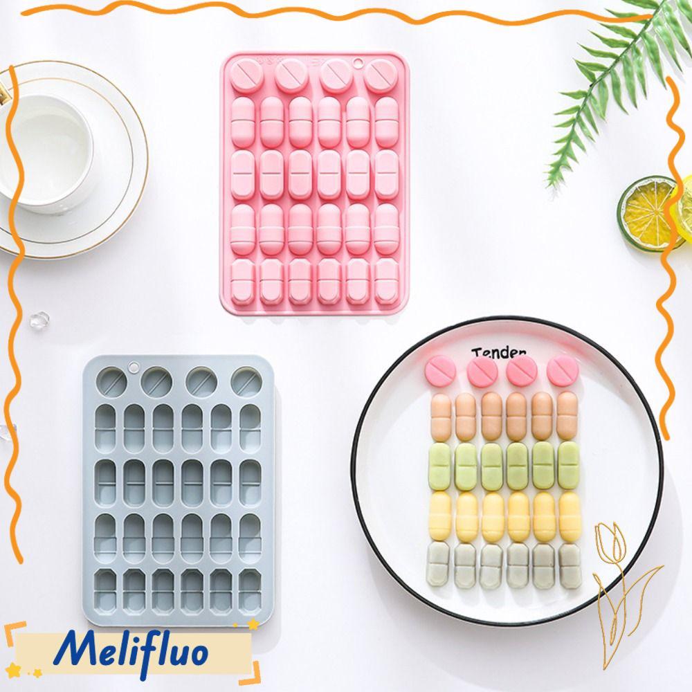 Molde Em Forma De Cápsula Melifuo , De Silicone Para Comprimidos Com Design De 28 Cavidades Flexível Reutilizável Doces