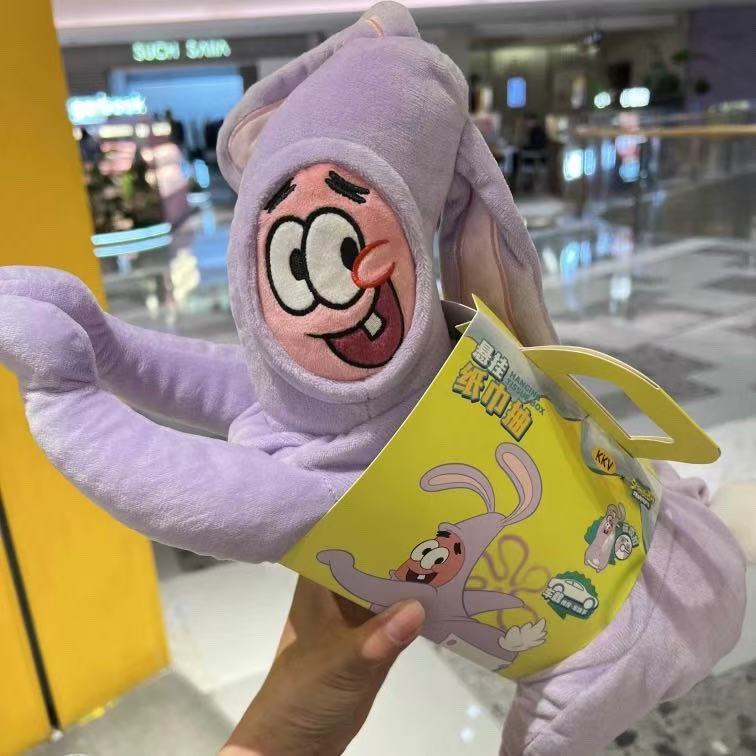 Bolsa de lenços suspensa do Bob Esponja e Patrick, bolsa de armazenamento de lenços para carro, bolsa de armazenamento d