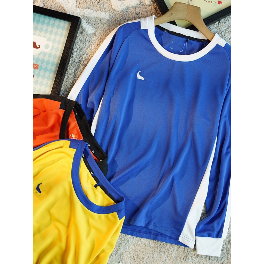 Estilo americano pai-filho usar esportes lazer de secagem rápida manga comprida camiseta cor combinando verão correndo t
