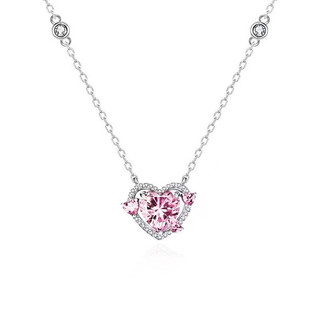 Feminino Cross-Border pêssego coração colar guardião coração colar feminino em forma de coração rosa diamante amor coraç
