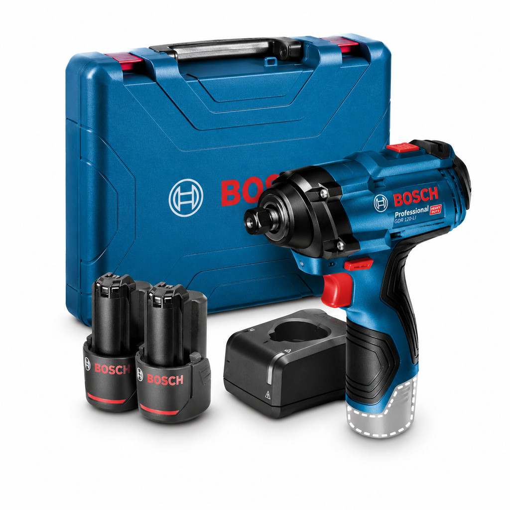 Chave de Impacto GDR 120-LI Bosch 12V com 2 Baterias e Carregador Bivolt