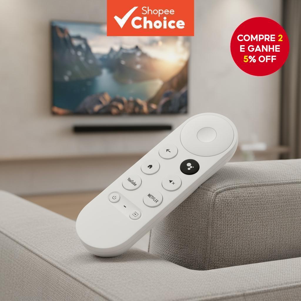  Controle Remoto Universal de Voz Compatível com Google Chromecast 4K Snow Smart TV Substituição para G9N9N GA01920-US