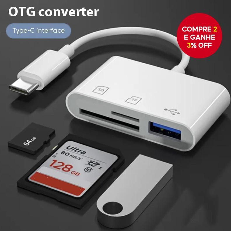 Adaptador Tipo C Para Leitor De Cartão USB TF SD 3 Em 1 Cabo De Conversão De Alta Velocidade OTG Telefone PC Laptop