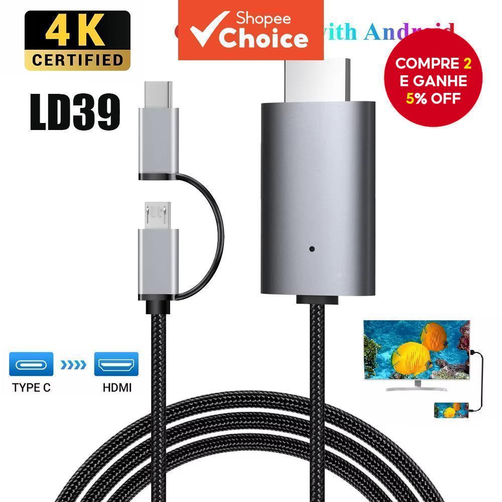 LD39 HD USB-C Micro Para HDMI Streaming Cable Display Stick Dongle Telefone TV Pro