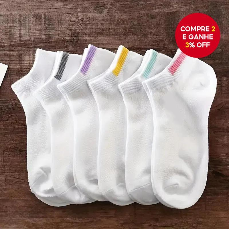 6/12 Pares De Meias Esportivas De Verão – Macias E Leves De Corte Baixo Para Mulheres/Homens , Pacote Econômico Respiráv