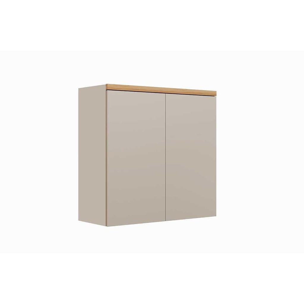 Armário Aéreo p/ Cozinha Allure c/ 2 Portas 80cm Jequitiba/Gris Fosco - Linea Brasil