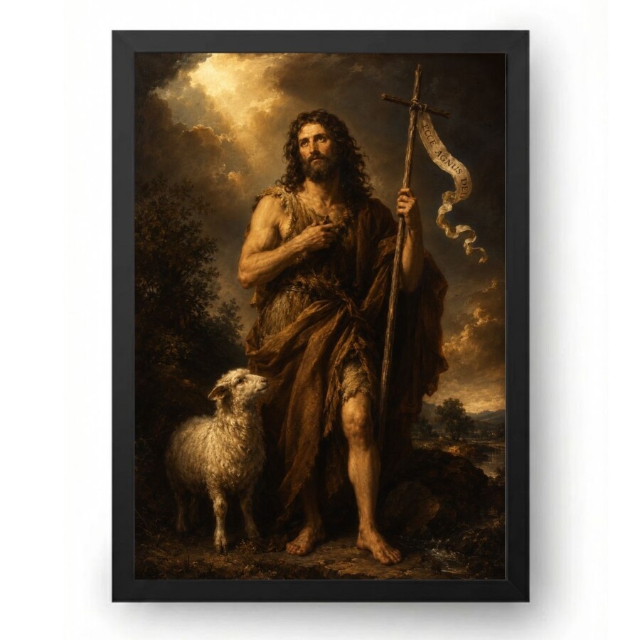 Quadro São João Batista Barroco Dourado