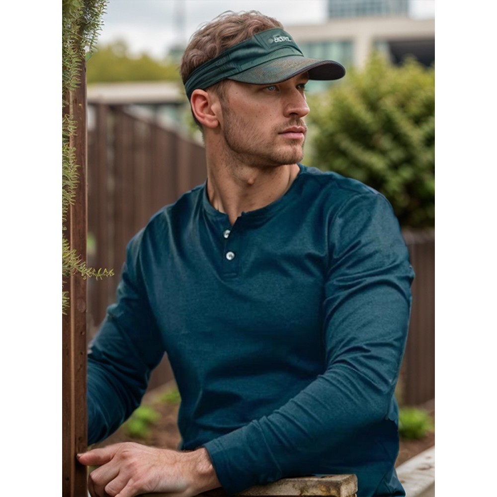 Cinza concha ao ar livre masculino lã merino roupas de secagem rápida Wicking esportes caminhadas merino Henry colarinho