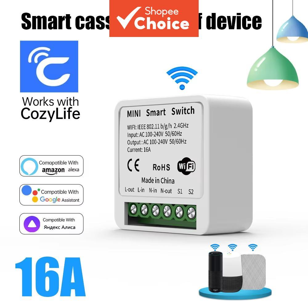 Cozylife Interruptor WiFi Mini Inteligente/interruptor remoto/controle de tempo por aplicativo para automação