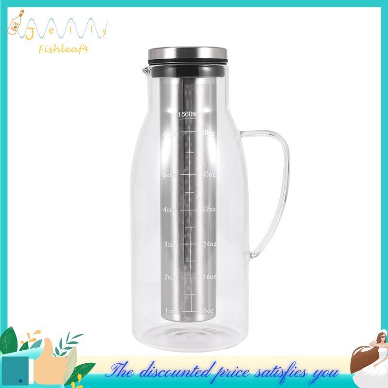 Máquina De Café De Fermentação Fria , Infusor De Jarra De Chá Gelado Com Tampa E Escala , Cafeteira Filtro De Uso Duplo