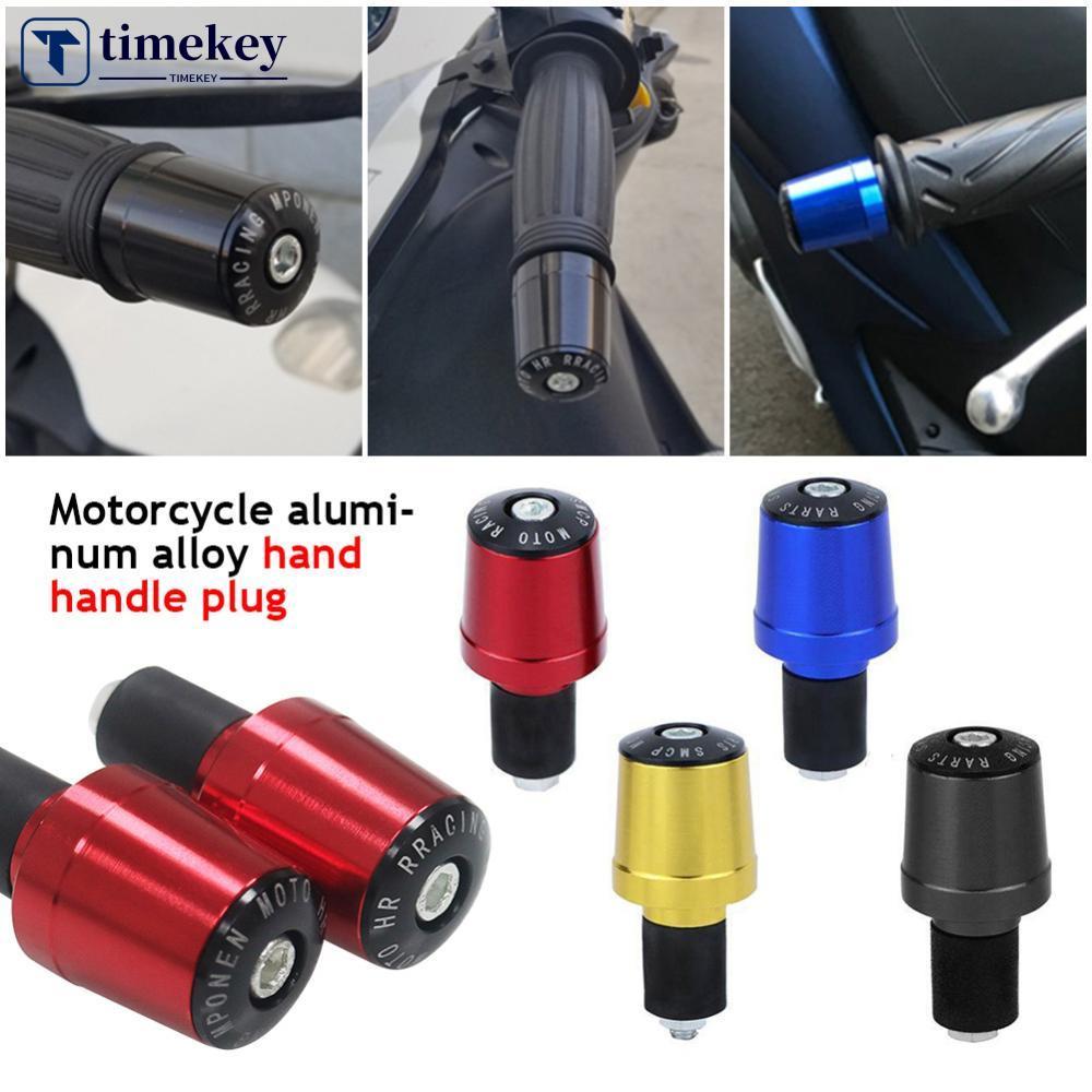 TIMEKEY 2 Pçs 7/8 " Guiador Da Motocicleta Apertos Barra Termina CNC Slider Vibração Pesos Pesados Plug Lidar Com Slider