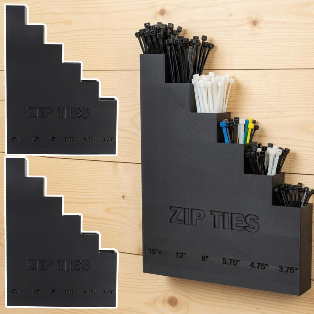 Prático Rack De Armazenamento De Laços Zip Com 6 Slots-Caixa Organizadora De Hardware De Montagem Na Parede Compacta Dur