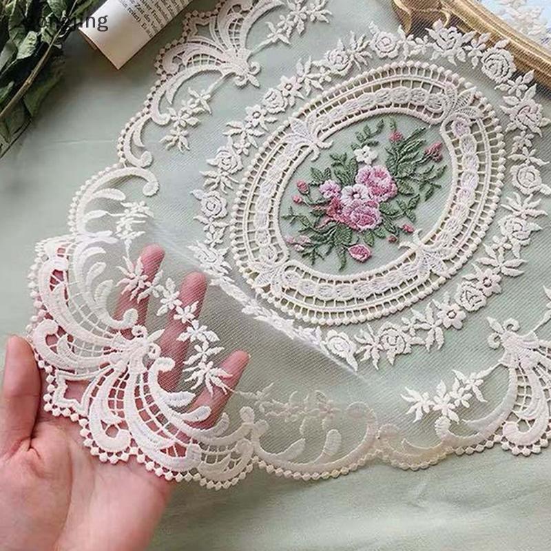 gongjing Capa De Mesa De Jantar Bordada , Elegante , Redonda , Renda , Toalha , Café , Guardanapo , Festa , Casamento ,