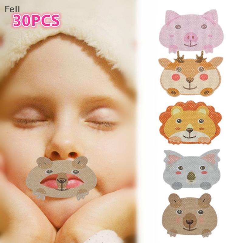 [Fel] 30 Pcs Crianças Dos Desenhos Animados Anti-Ronco Stiers Dormir Boca Fechada Remendo De Correção De Respiração Cort