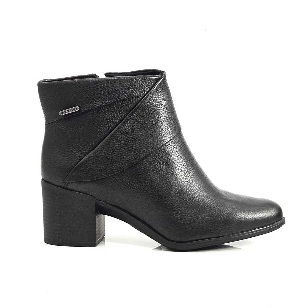 Bota Bottero Couro Cano Curto Salto Bloco