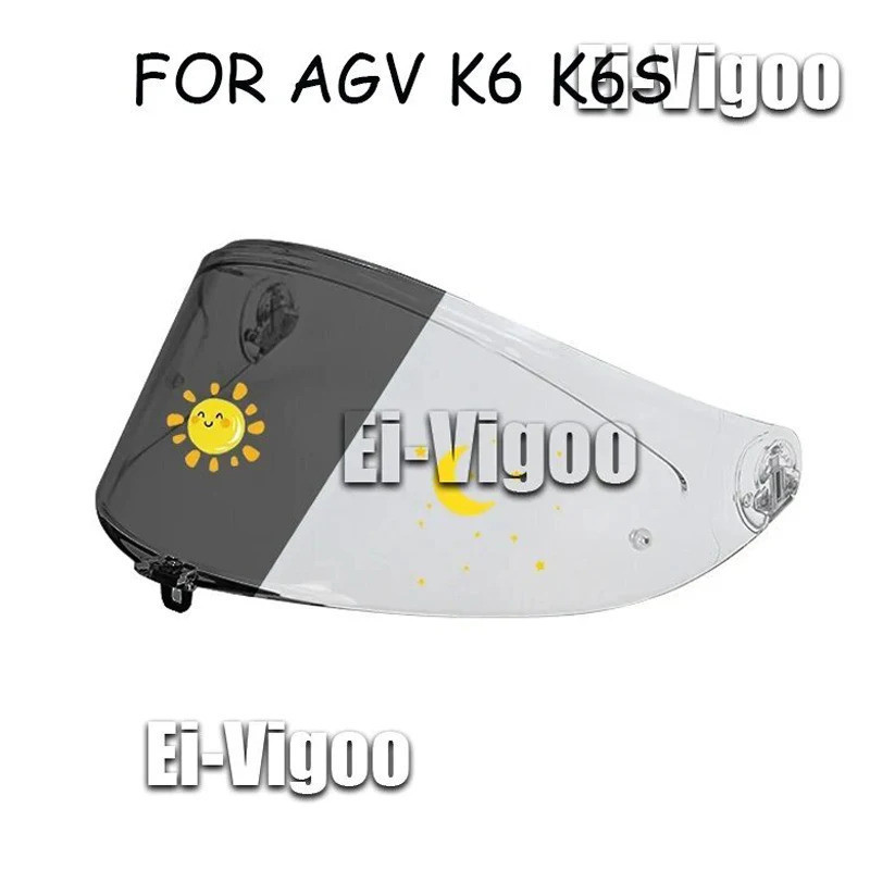 [NOVO 2026] Lentes de Viseira Fotochromáticas para Viseira AGV K6 K6S, Peças para Capacete de Corrida Integral IREG