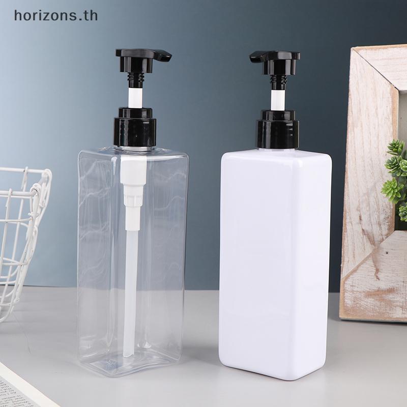 [B & H] Garrafa Quadrada De Loção Corporal De 500ml PET Plástico Gel De Banho Shampoo Prensa Bomba Garrafas Recipientes