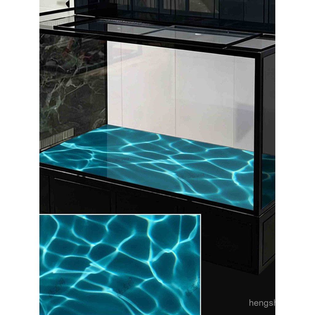 Adesivo decorativo para fundo de aquário com ondas do oceano, mural autoadesivo marinho para exterior de aquário RC9Q