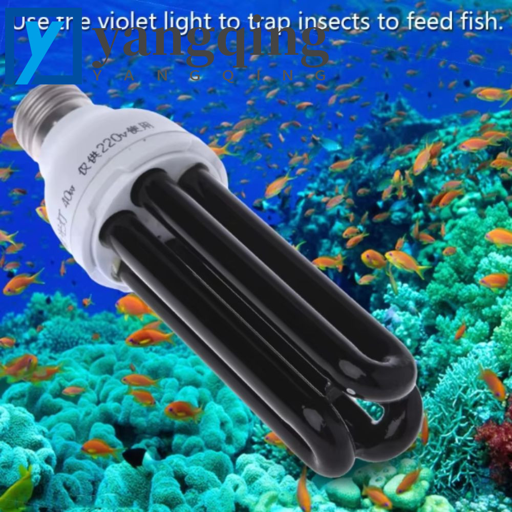 Luz Fluorescente Ultravioleta YANGQING , Lâmpada UV Base AC220V E27 , Preta Para Matar Pragas De 220V
