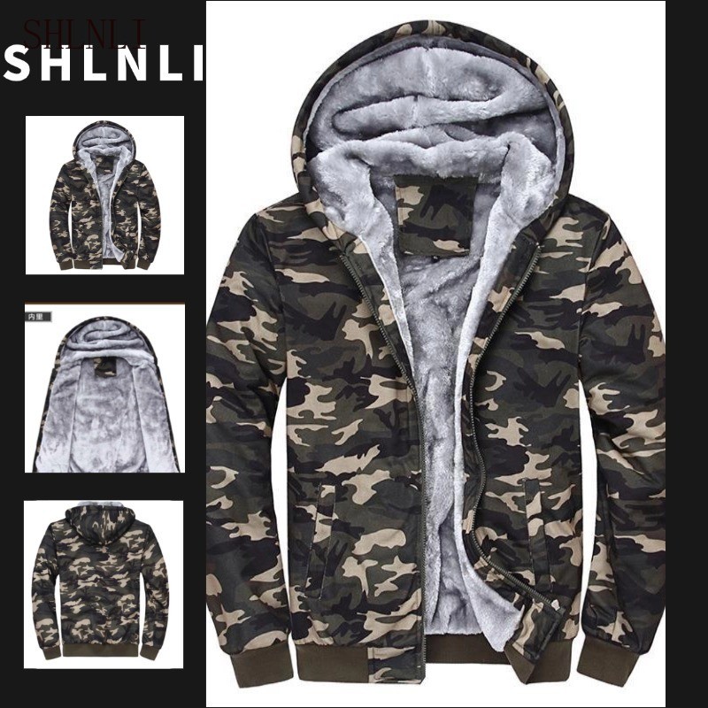 Jaqueta De Emagrecimento Camuflada Grossa Masculina Outono Inverno