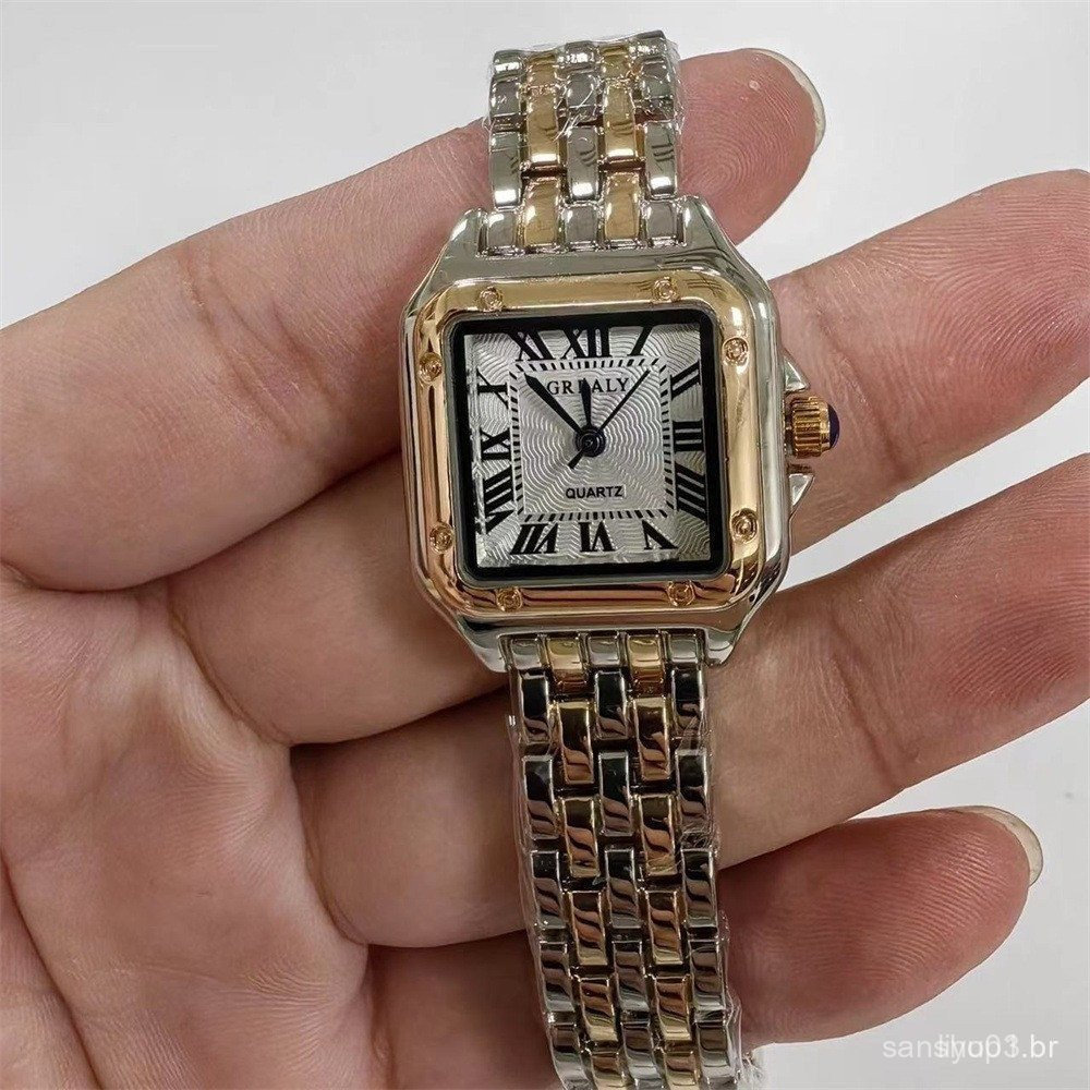 Relógio Feminino Elegante Relógio de Quartzo Quadrado Relógio de Pulso de Negócios W125 9TYM
