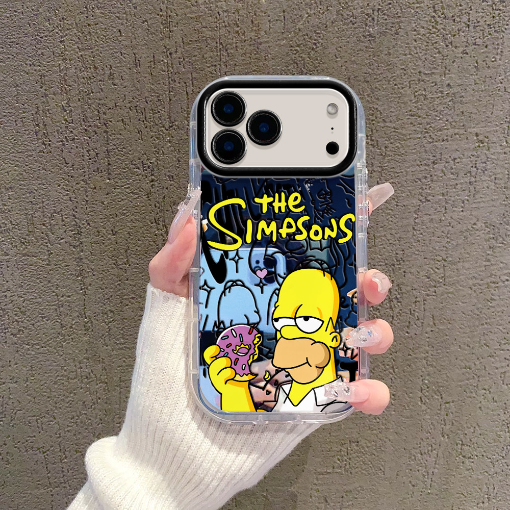Capa Capinha Para iPhone17 16 15promax 12 13 14 11 com estampa de Homer Simpson da série The Simpsons Y02355
