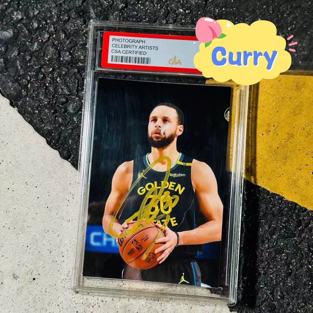 Curry Curry Mercadoria Foto Autografada 10cm Pôster Oficial Cabelo Liso Baozhen Golden State Warriors Curry Photocard