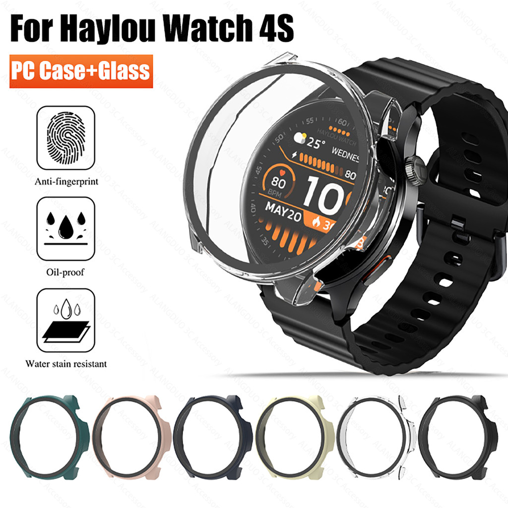 Haylou Relógio 4S Caso PC Capa Completa + Vidro Temperado Duro Para Embalagem Huawei Acessórios De Smartwatch Inteligent