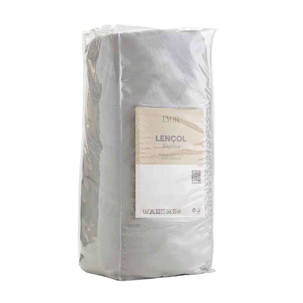 Lençol com Elástico Hotel Saphira Casal Toque 300 Fios Cinza