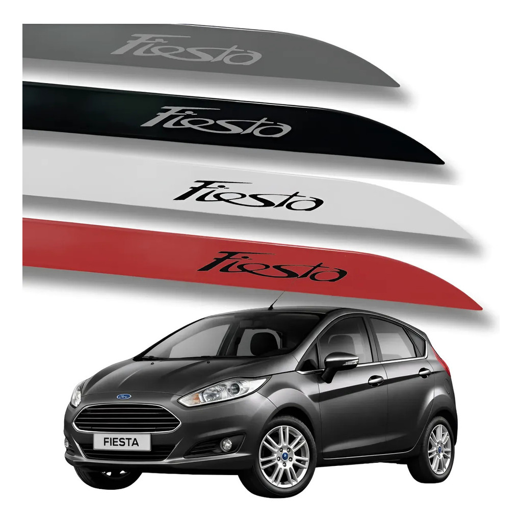 Jogo Friso New Fiesta Ponta Faca Porta Lateral Grafia Cores Original