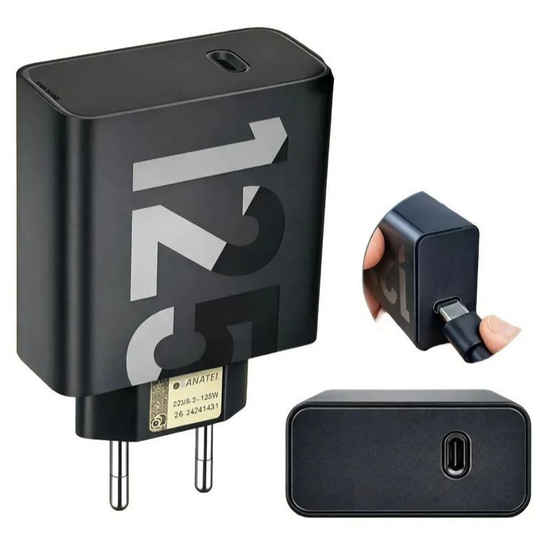 Carregador Motorola 125W Turbo Fonte + Cabo Tipo C  Carregamento Turbo Power Bivolt