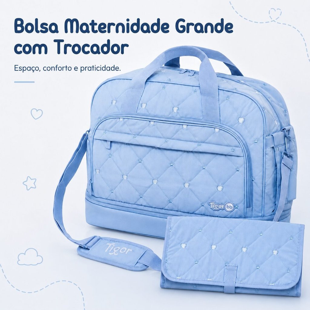 Bolsa Maternidade Grande Com Trocador Tigor Tigre BB Comfy