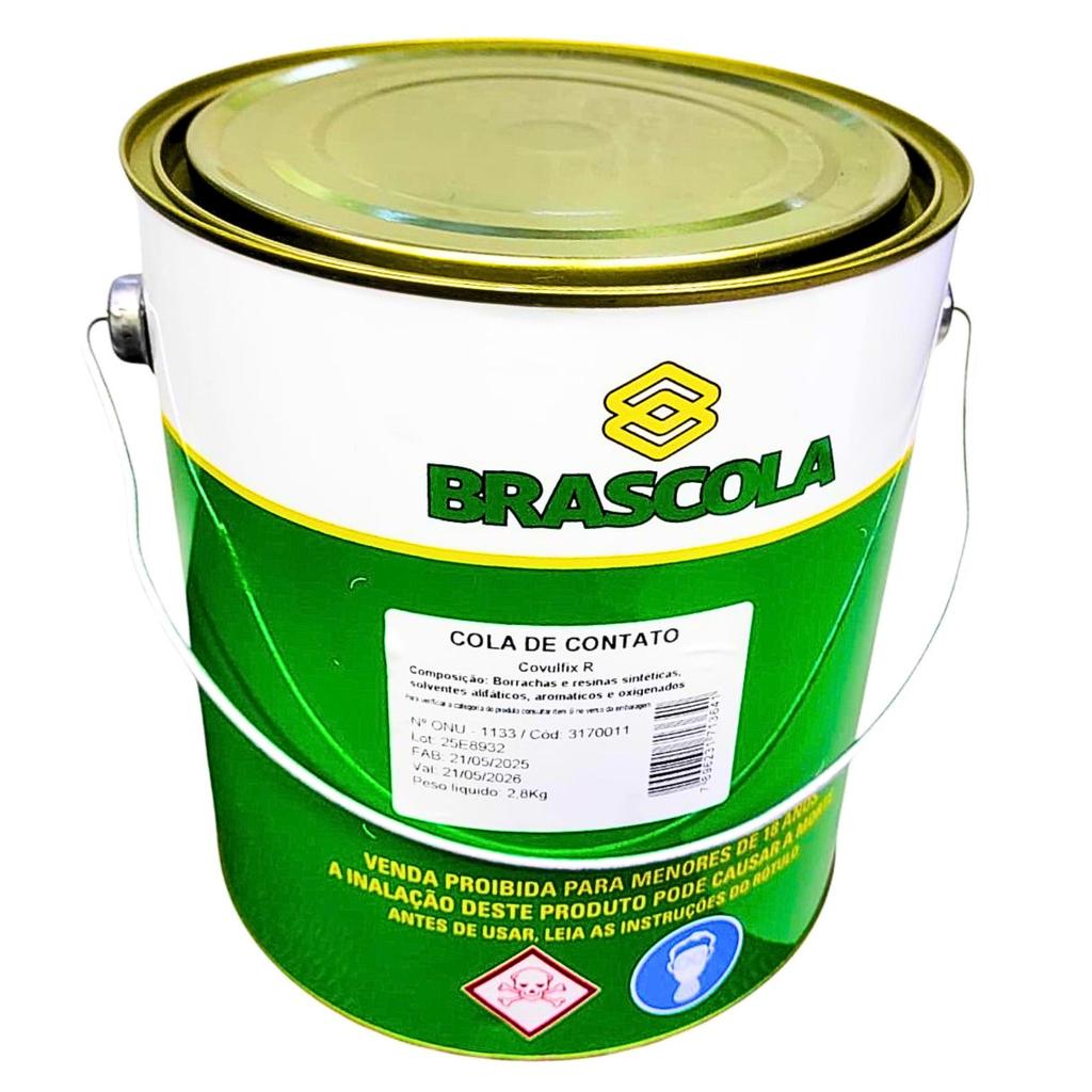 Cola Contato Adesivo 2,8Kg Brascola Colagem de Laminados e Fórmicas Móveis e Marcenaria Calçados