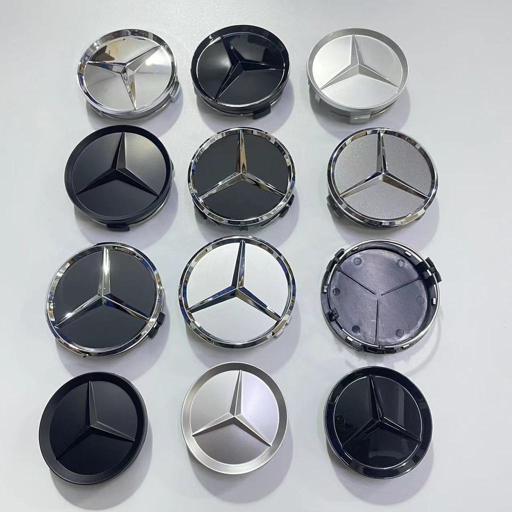 Adequado para calotas de roda Mercedes-Benz, capas de roda, C18, C200, E260, E300, S350, ML350, emblema da calota centra