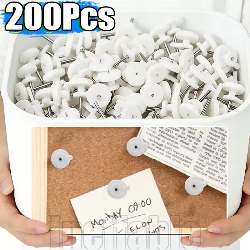 200/100/50 Unidades De Unhas Brancas Invisíveis Sem Rastros Montadas Na Parede-Mini Aderência Multiuso-Pino Redondo Resi