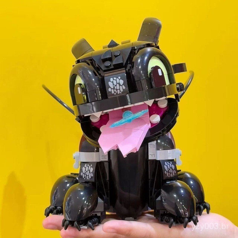 1200 peças de blocos de montar Lego, Brinquedo de Montar Dragão Desdentado Noturno Fofo, Dinossauro para Montar
