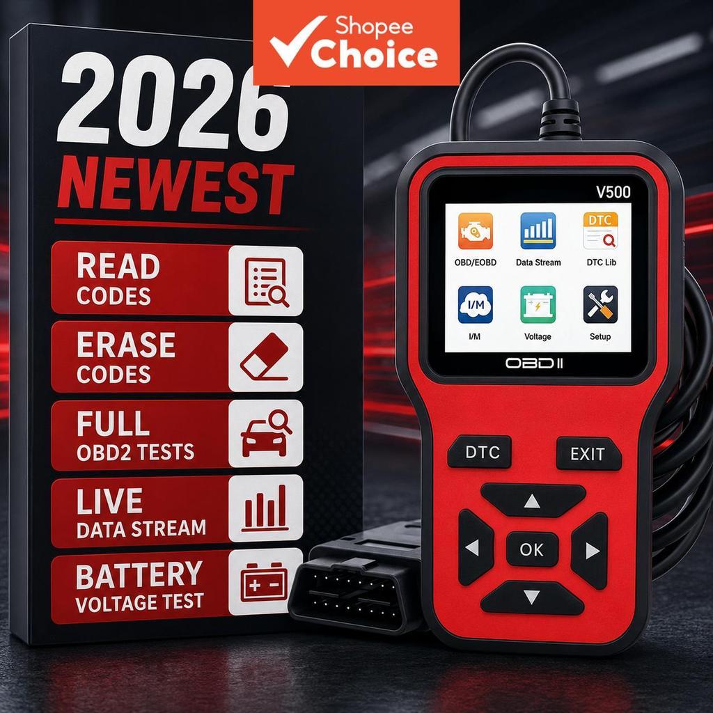 V500 Scanner OBD2 Ferramenta de Diagnóstico do Motor Automotivo Leitor de Código de Falha com Função de Reinicialização