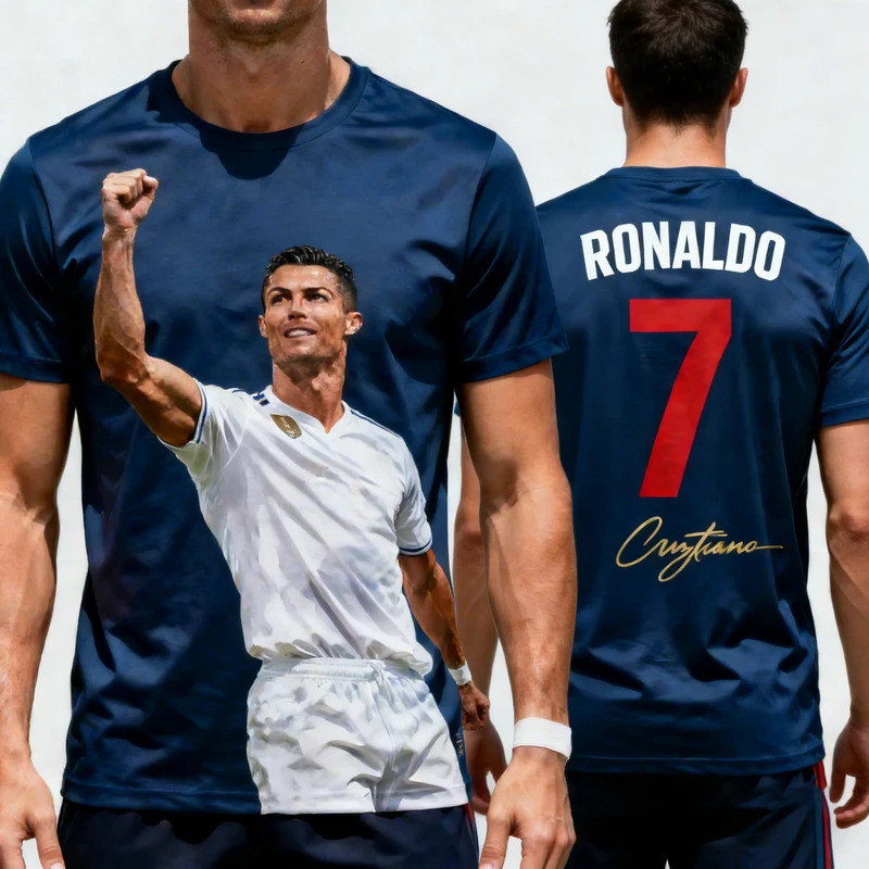AI-Projetado Messi 10 Camisa De Futebol Masculina Verão Adulto Camiseta Diário Esporte Ao Ar Livre De Secagem Rápida Res
