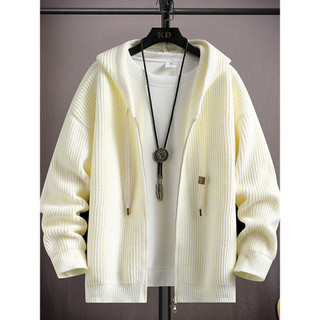 Primavera outono novo estilo com capuz de malha Cardigan jaqueta masculina Street Wear Design solto Casual rufião bonito